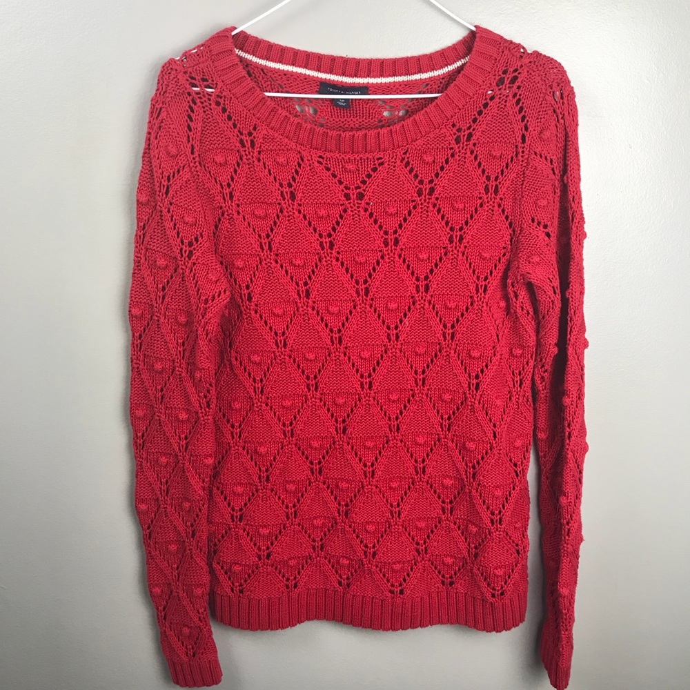 Tommy Hilfiger Red Diamond Long Sleeve Sweater - Picture 2 of 6